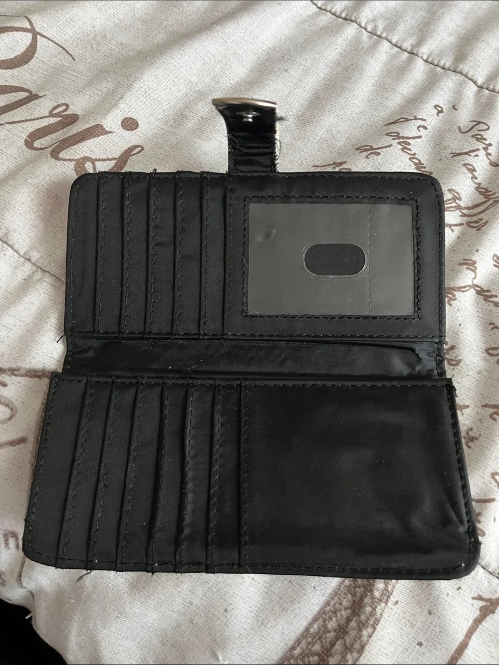 Classic Plaid Snap Wallet - Cream and Black